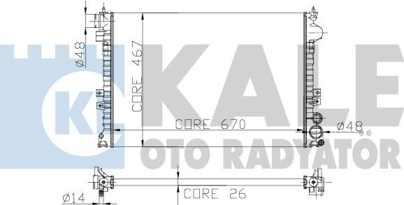 KALE OTO RADYATÖR 242600 - Радиатор, охлаждение двигателя autospares.lv