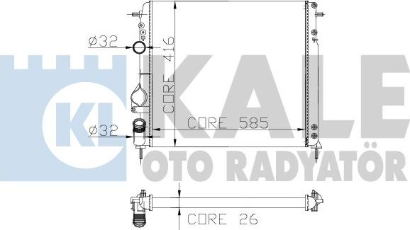 KALE OTO RADYATÖR 251200 - Радиатор, охлаждение двигателя autospares.lv