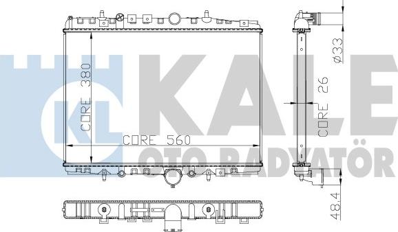 KALE OTO RADYATÖR 258000 - Радиатор, охлаждение двигателя autospares.lv