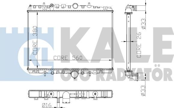 KALE OTO RADYATÖR 258100 - Радиатор, охлаждение двигателя autospares.lv