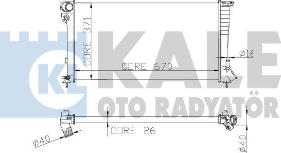 KALE OTO RADYATÖR 257600 - Радиатор, охлаждение двигателя autospares.lv