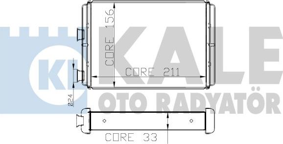 KALE OTO RADYATÖR 268400 - Теплообменник, отопление салона autospares.lv