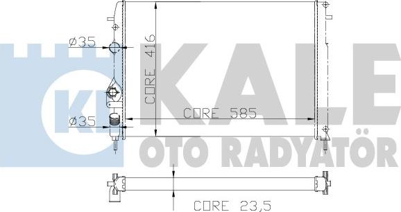 KALE OTO RADYATÖR 205500 - Радиатор, охлаждение двигателя autospares.lv