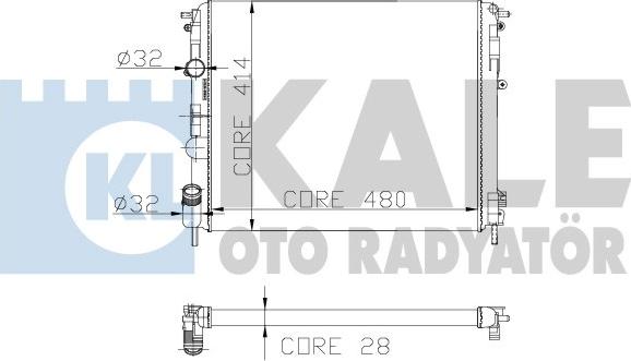 KALE OTO RADYATÖR 205600 - Радиатор, охлаждение двигателя autospares.lv