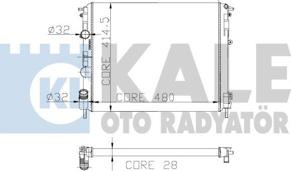 KALE OTO RADYATÖR 207100 - Радиатор, охлаждение двигателя autospares.lv