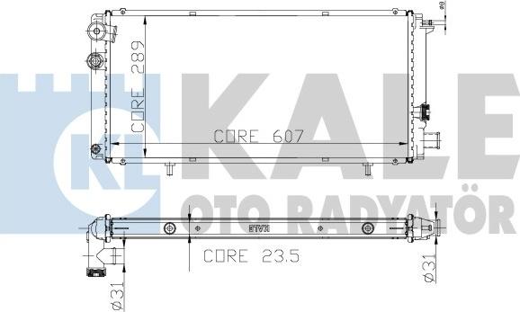 KALE OTO RADYATÖR 211000 - Радиатор, охлаждение двигателя autospares.lv