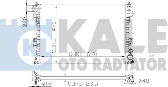 KALE OTO RADYATÖR 217500 - Радиатор, охлаждение двигателя autospares.lv