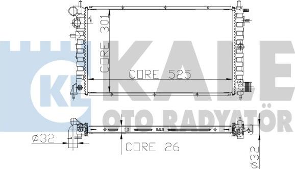 KALE OTO RADYATÖR 217200 - Радиатор, охлаждение двигателя autospares.lv