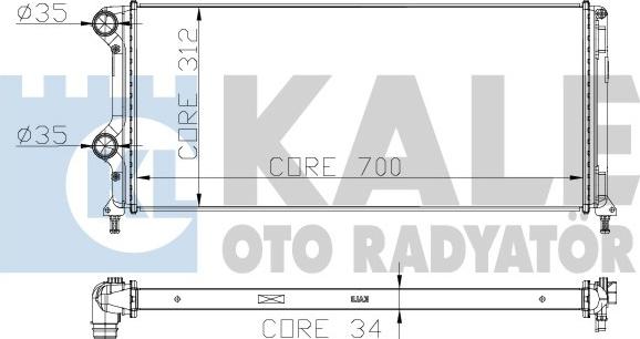 KALE OTO RADYATÖR 235600 - Радиатор, охлаждение двигателя autospares.lv