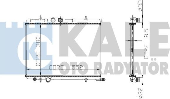 KALE OTO RADYATÖR 225100 - Радиатор, охлаждение двигателя autospares.lv