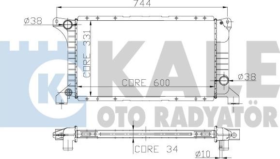 KALE OTO RADYATÖR 221200 - Радиатор, охлаждение двигателя autospares.lv