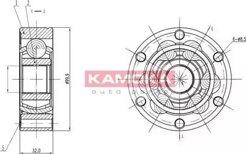 Kamoka 9024 - Шарнирный комплект, ШРУС, приводной вал autospares.lv