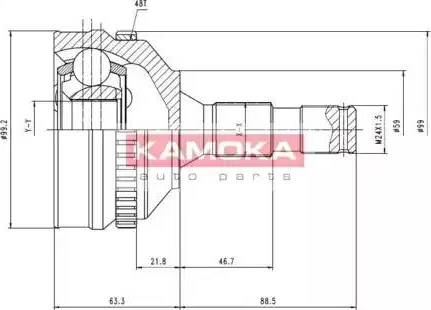 Kamoka 6946 - Шарнирный комплект, ШРУС, приводной вал autospares.lv