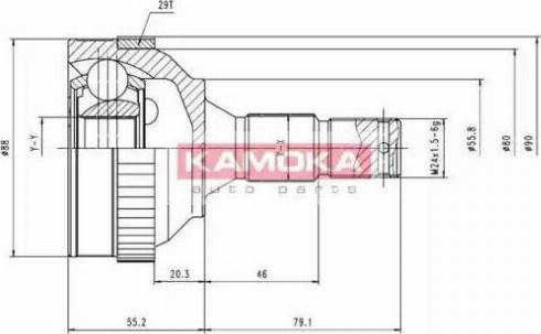 Kamoka 6484 - Шарнирный комплект, ШРУС, приводной вал autospares.lv