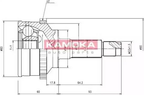 Kamoka 6598 - Шарнирный комплект, ШРУС, приводной вал autospares.lv