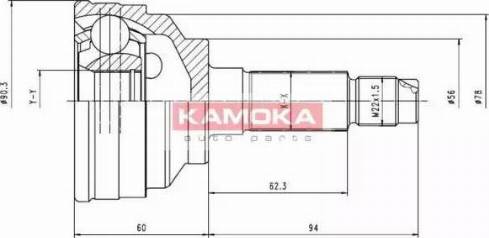 Kamoka 6558 - Шарнирный комплект, ШРУС, приводной вал autospares.lv