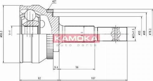 Kamoka 6538 - Шарнирный комплект, ШРУС, приводной вал autospares.lv