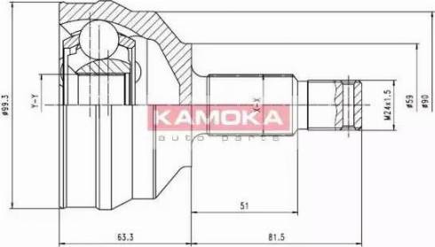 Kamoka 6698 - Шарнирный комплект, ШРУС, приводной вал autospares.lv