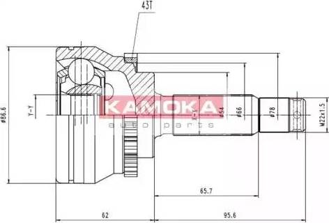 Kamoka 6658 - Шарнирный комплект, ШРУС, приводной вал autospares.lv