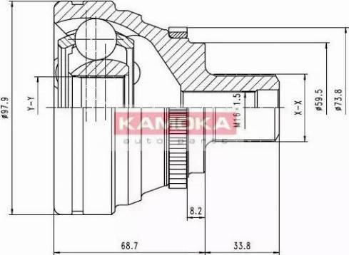 Kamoka 6604 - Шарнирный комплект, ШРУС, приводной вал autospares.lv