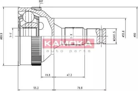 Kamoka 6616 - Шарнирный комплект, ШРУС, приводной вал autospares.lv