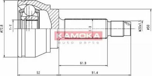 Kamoka 6168 - Шарнирный комплект, ШРУС, приводной вал autospares.lv