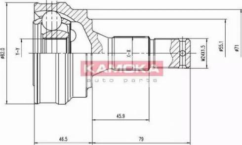 Kamoka 6138 - Шарнирный комплект, ШРУС, приводной вал autospares.lv