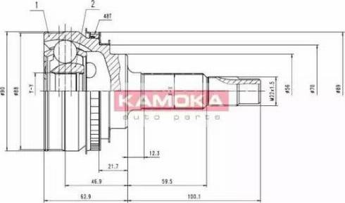 Kamoka 6890 - Шарнирный комплект, ШРУС, приводной вал autospares.lv