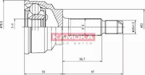 Kamoka 6290 - Шарнирный комплект, ШРУС, приводной вал autospares.lv