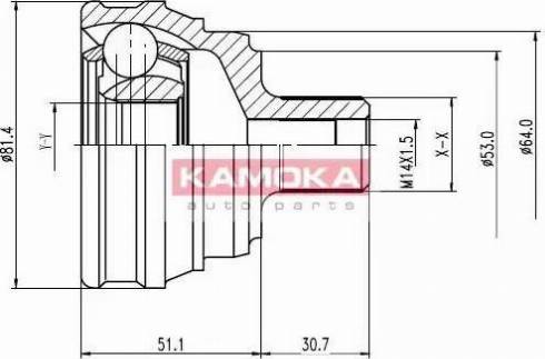 Kamoka 6206 - Шарнирный комплект, ШРУС, приводной вал autospares.lv