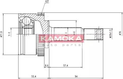 Kamoka 6783 - Шарнирный комплект, ШРУС, приводной вал autospares.lv