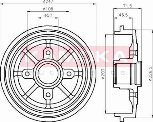 Kamoka 104053 - Тормозной барабан autospares.lv