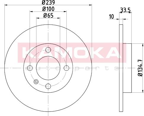 Kamoka 103156 - Тормозной диск autospares.lv