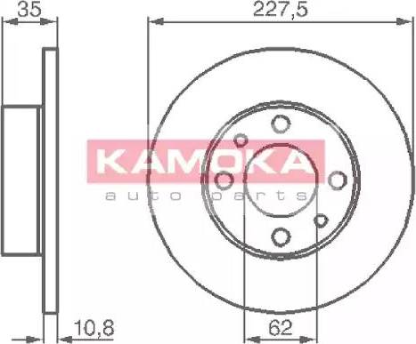 Kamoka 103166 - Тормозной диск autospares.lv
