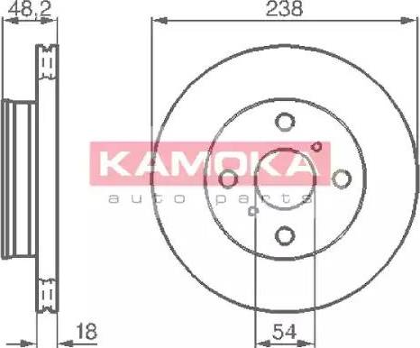 Kamoka 103826 - Тормозной диск autospares.lv