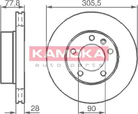 Kamoka 1032434 - Тормозной диск autospares.lv