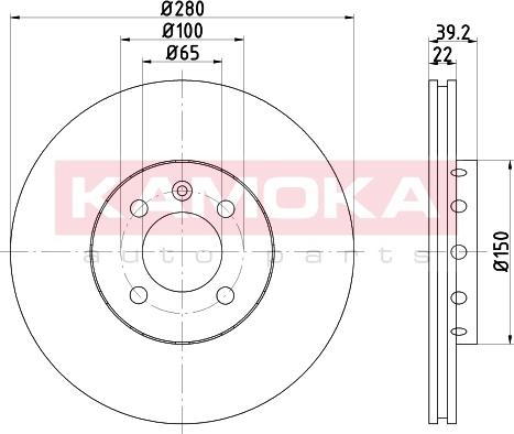 Kamoka 103224 - Тормозной диск autospares.lv