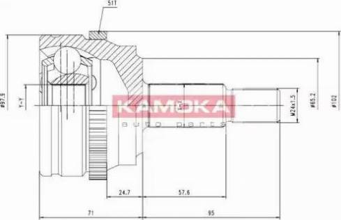 Kamoka 7090 - Шарнирный комплект, ШРУС, приводной вал autospares.lv