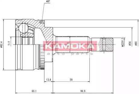 Kamoka 7054 - Шарнирный комплект, ШРУС, приводной вал autospares.lv