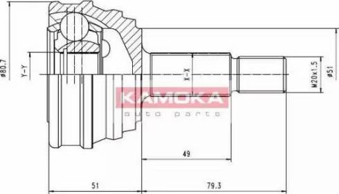 Kamoka 7010 - Шарнирный комплект, ШРУС, приводной вал autospares.lv