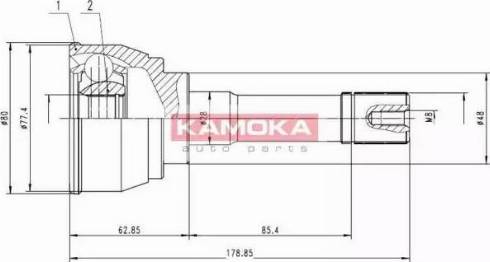 Kamoka 7142 - Шарнирный комплект, ШРУС, приводной вал autospares.lv