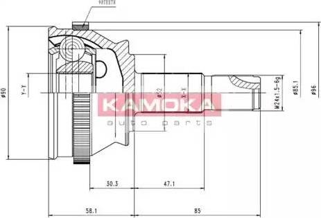 Kamoka 7342 - Шарнирный комплект, ШРУС, приводной вал autospares.lv