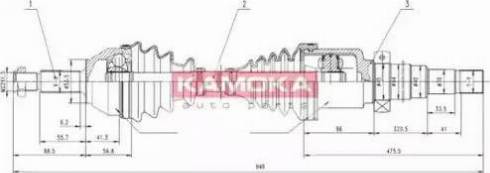 Kamoka FD1138928 - Приводной вал autospares.lv