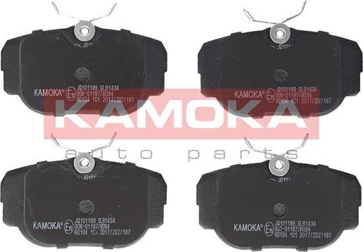 Kamoka JQ101189 - Тормозные колодки, дисковые, комплект autospares.lv