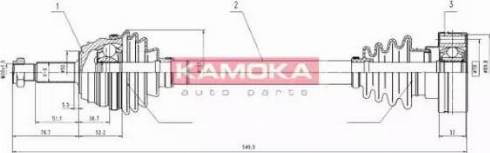 Kamoka VW1138919 - Приводной вал autospares.lv