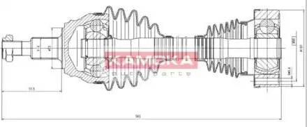 Kamoka VW1138926 - Приводной вал autospares.lv