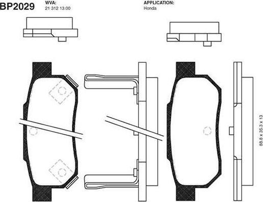 Kavo Parts BP-2029 - Тормозные колодки, дисковые, комплект autospares.lv