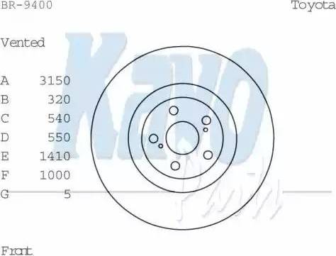 Kavo Parts BR-9400 - Тормозной диск autospares.lv