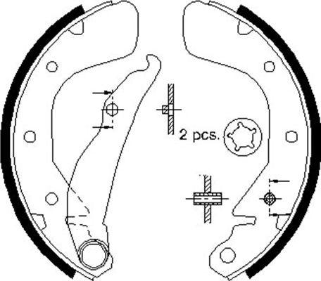 Kavo Parts BS-1402 - Комплект тормозных колодок, барабанные autospares.lv