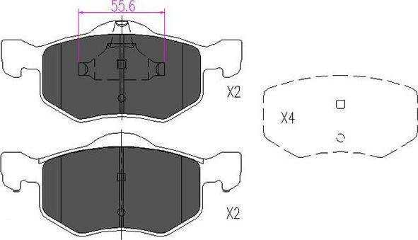 Akebono ACT843 - Тормозные колодки, дисковые, комплект autospares.lv